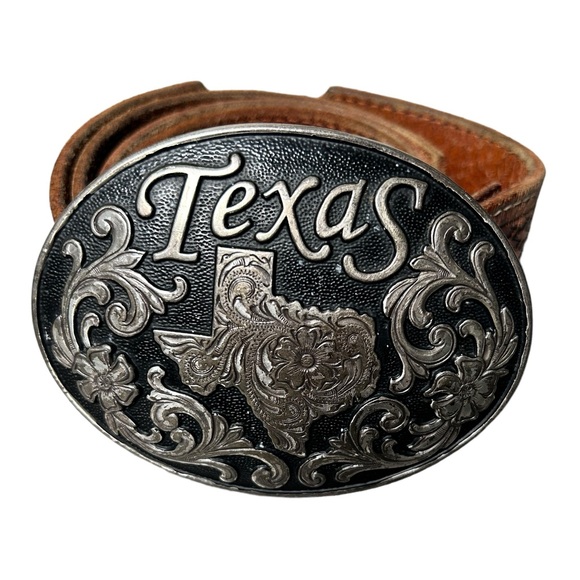 Nocona Texas Buckle Brown Leather Belt - Picture 2 of 7